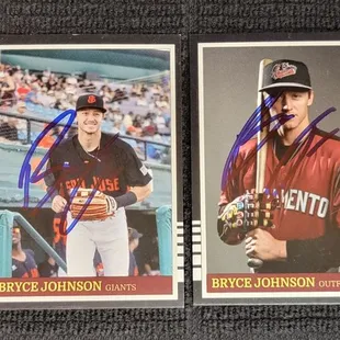 2022 River Cats Outfielder Bryce Johnson signed Cards