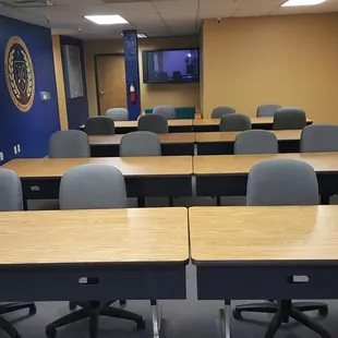 Clean, comfortable classrooms. Say goodbye to the shoddy plastic tables and chairs you&apos;ve found elsewhere in regional training centers!