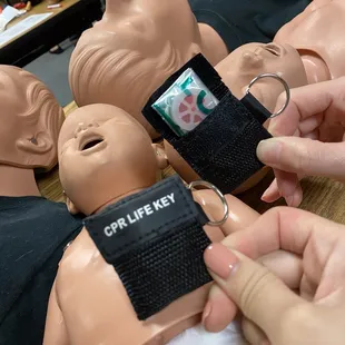 A little give away from our instructor. The face sheet in case we need to perform CPR (mouth to mouth)