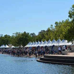 Point Plaza is the finish line for many special event hosted at Lake Natoma, in Nimbus Flat State Park.  Seen here is finish line row