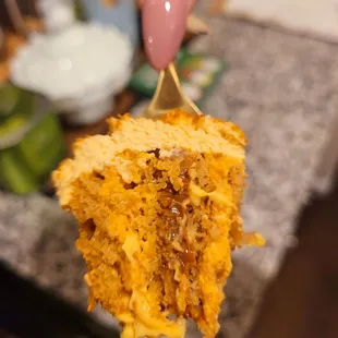 Pumpkin Medovik: lucious layers of honey cake, dulce de leche, pumpkin creme fraiche, creme brûlée, and signature whipped ganache.