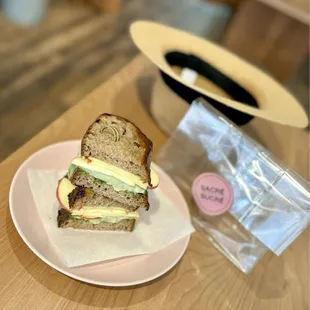 Ramp Pesto Grilled Cheese on homemade whole wheat sourdough: today&apos;s special!