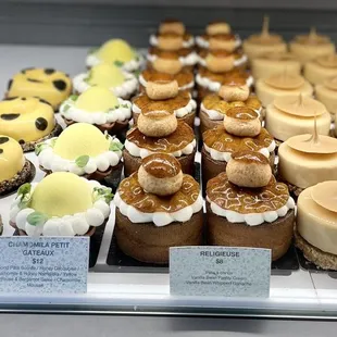 a variety of pastries on display