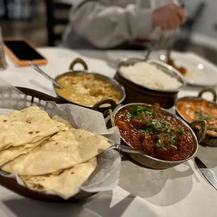 a variety of indian food