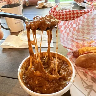 Homemade cheesy chili!