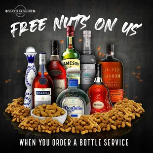 free nuts on up when you order a bottle service
