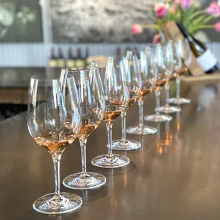 The line of wine at Matchbook Winery