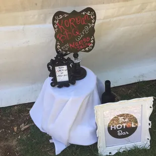 Hotel bar menu