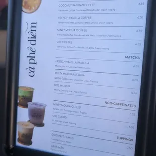 menu