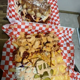 Chicken &amp; fries and chicken &amp; waffles