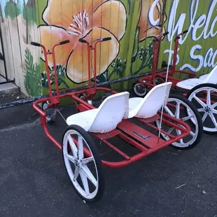 Adult sized tandem tricycle