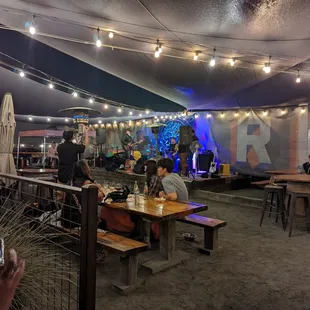 The back patio is covered. T'is a good.thing when it's raining.