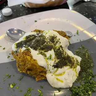 a plate of food on a table