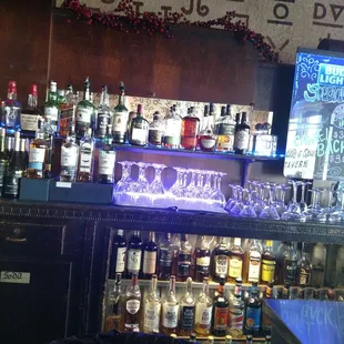 a bar filled with liquor