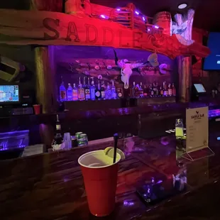 a drink in a red cup