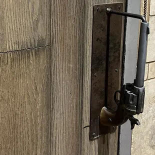 a close up of a door handle