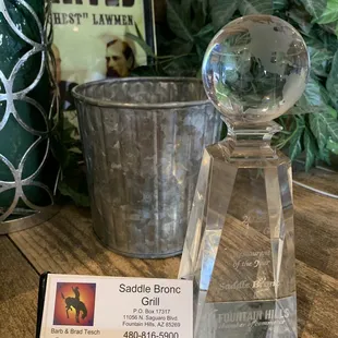 Business card and award May 2022