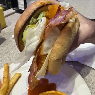Crispy Chicken sandwich loaded-up