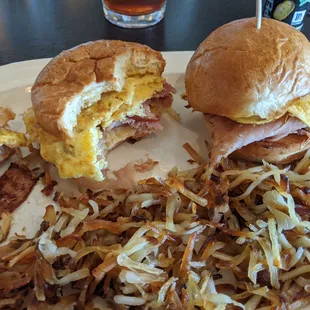 Breakfast Sliders with Ham.
