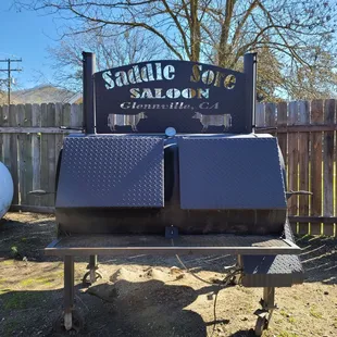 the back end of a bbq