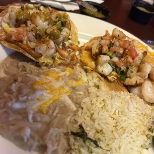 Volcano plate with shrimp.