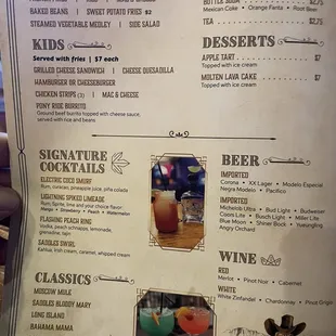 menu