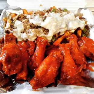 Wings and Chicken Philly Fries