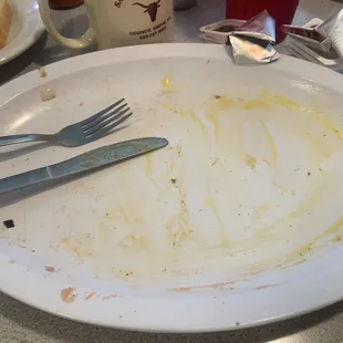 Ham and eggs all gone!!! Yummy