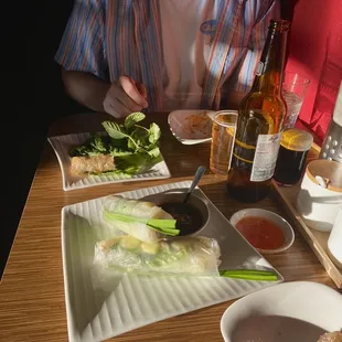 Lemongrass Pineapple Beef Rolls and Imperial Rolls