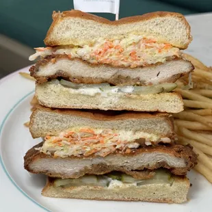 a grilled chicken sandwich and french fries