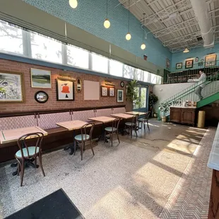 the inside of a restaurant