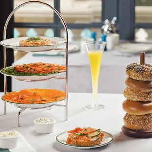 Sadelle's Salmon Tower and Bagels