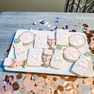 Custom 30th birthday cookie order