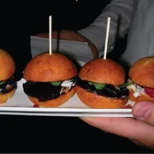 Our Sliders with Beets and Goat Cheese..yum!