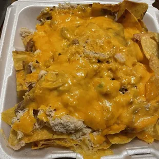 Chicken nachos without toppings