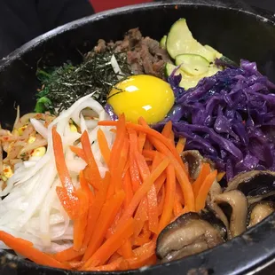 Stone Bowl BiBimBap. Favorite part is the burnt and crispy rice on the bottom after soaking up all that flavor