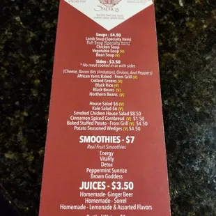 menu