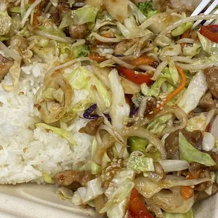 Stir Fried Veggie Plate with chicken. YUMMY YUMMY