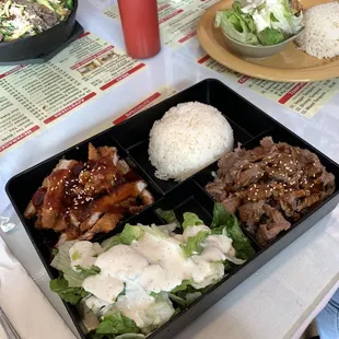 tonkatsu + teriyaki beef 10/10 best ranch ever