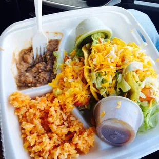 They're chicken taco plate is delicious, has real flavorful meat and  as Always fresh produce .!