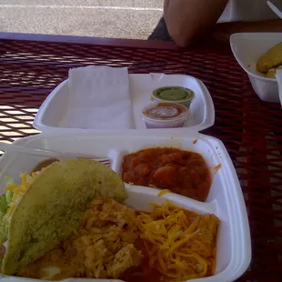 Folded Taco &amp; Red Enchilada Plate