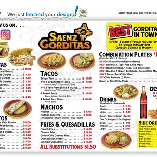 New Menu with new pricing!