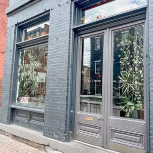 the reflection of a building across the street