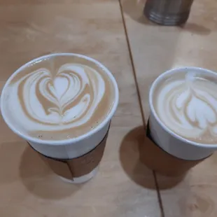 two cups of latte