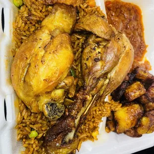 Jollof Rice and Fried Chicken