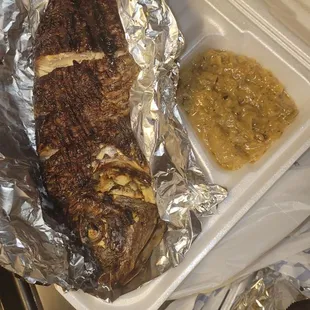 Grill fish with sweet onions..well worth the money