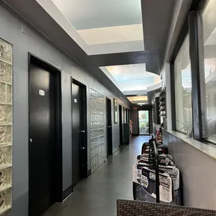 Single occupancy Restrooms down the hallway