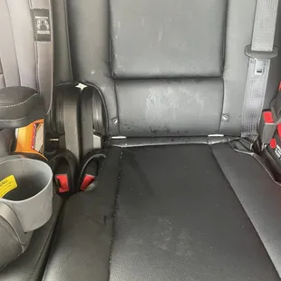 Back seat that wasn't wiped clean at all.