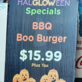 a sign for halloween specials