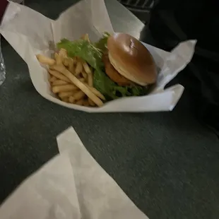 Chicken sandwich and fries